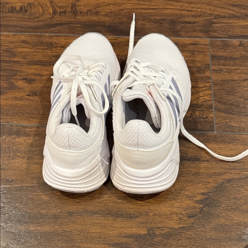 adidas Kids White Sneakers with Gray Accents